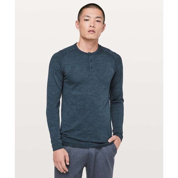 Lululemon Other - Lululemon | Men’s Blue Henley Metal Vent Tech Long Sleeve Activewear Workout